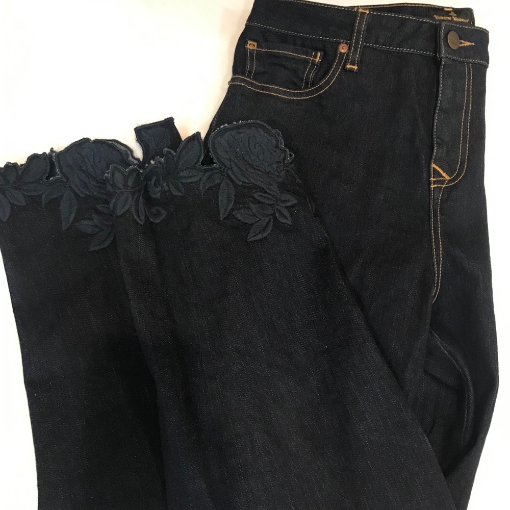 Vivienne Westwood Rose Hemmed Jeans Size 26/US 6